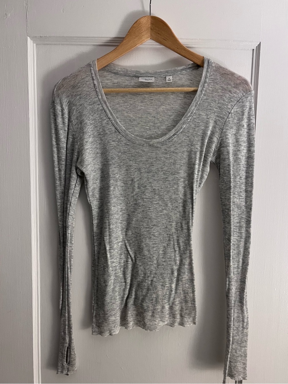 Grey Long Sleeve Babaton Top